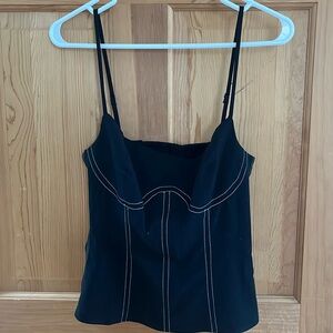 Reformation Black Linen Tank